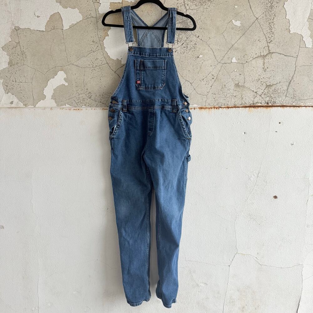 Dickies Overalls‎ Denim Bibs Carpenter Blue Jeans Logo Patch Unisex S Workwear